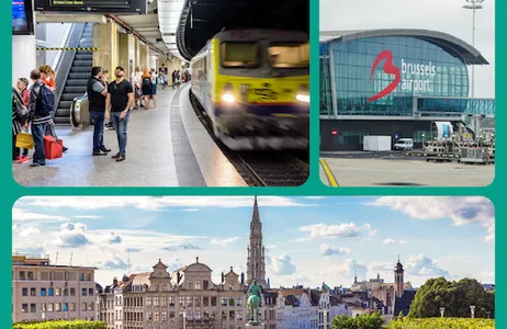 Zaventem Ticket Trem de ida e volta do aeroporto de Zaventem para Bruxelas + guia de áudio