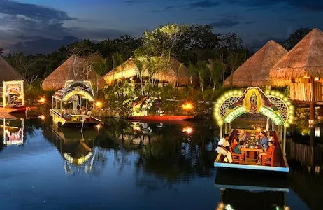 Puerto Morelos Ticket Parque Xoximilco: Entrada rápida e transporte com jantar e música ao vivo