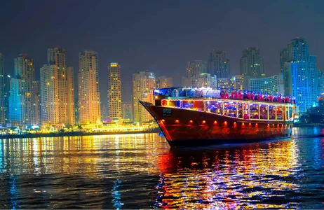 Dubai Ticket Dhow Cruise in Dubai Marina with Private Transfers