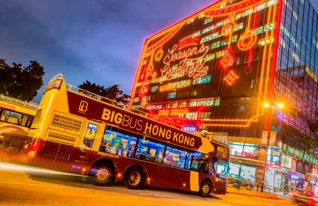 Hong Kong Tour Passeio noturno de ônibus Big Bus em Hong Kong