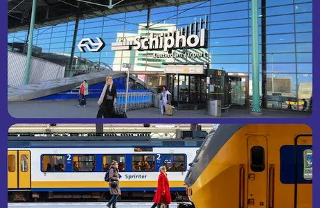 Amsterdam Ticket Trem de ida e volta do Aeroporto Schiphol de Amsterdã para Amsterdã