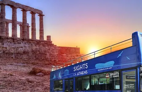 Athens Ticket Atenas Combo: ônibus hop-on hop-off + excursão ao pôr do sol no Cabo Sounion