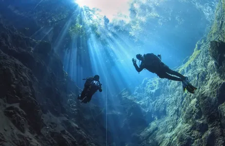 Bonito Tour Diving in the Mysterious Lagoon in Bonito, with transportation included.